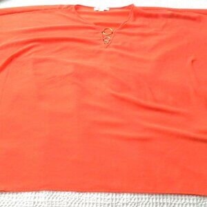 Michael Kors Blue Scarf Kaftan Tunic Blouse L/XL